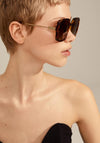 Pilgrim Aliet Oversized Sunglasses, Tortoise Shell Brown