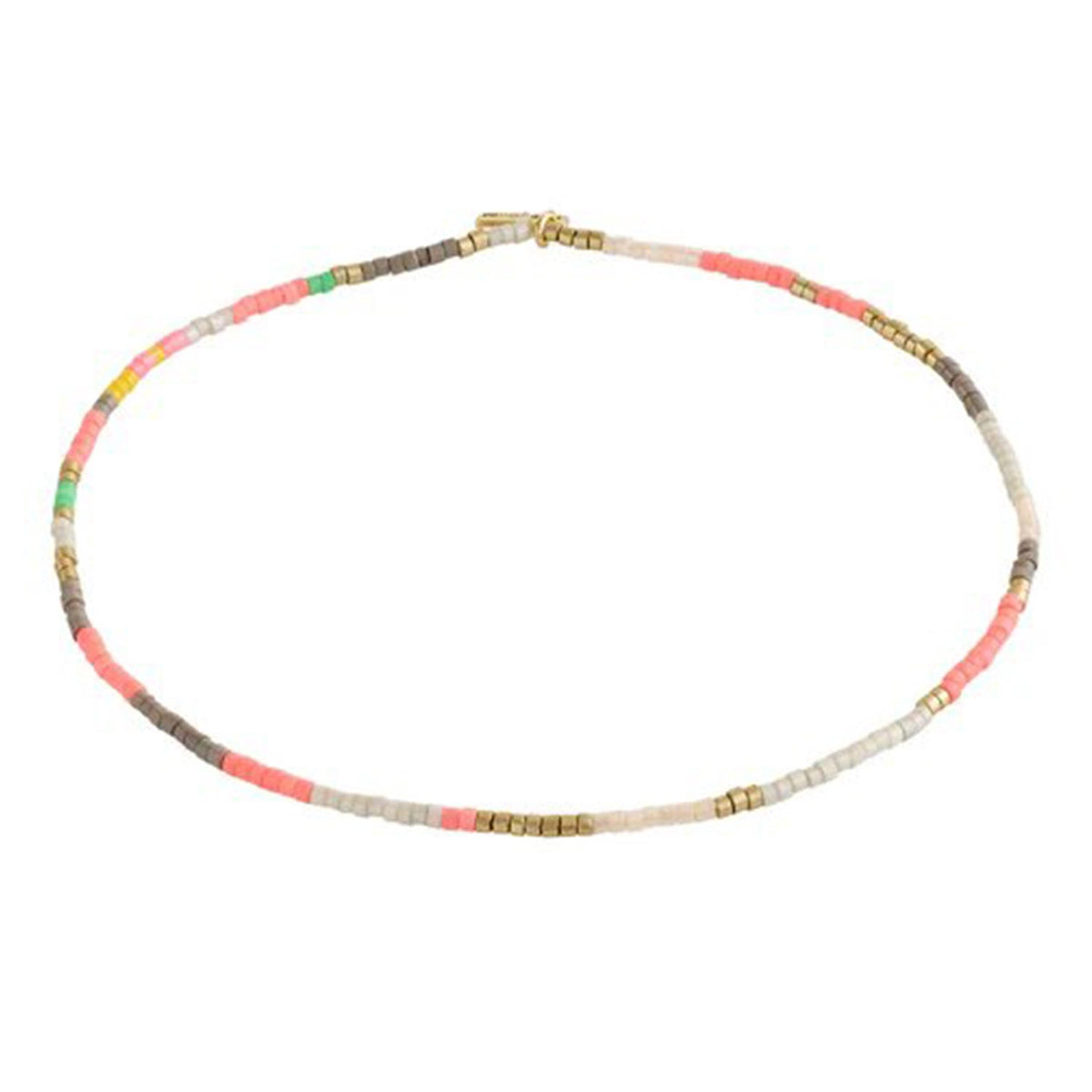Pilgrim Alison Pink Beaded Ankle Bracelet, Gold