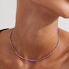 Pilgrim Alison Purple Beaded Necklace, Silver