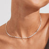 Pilgrim Alison White Beaded Necklace, Gold