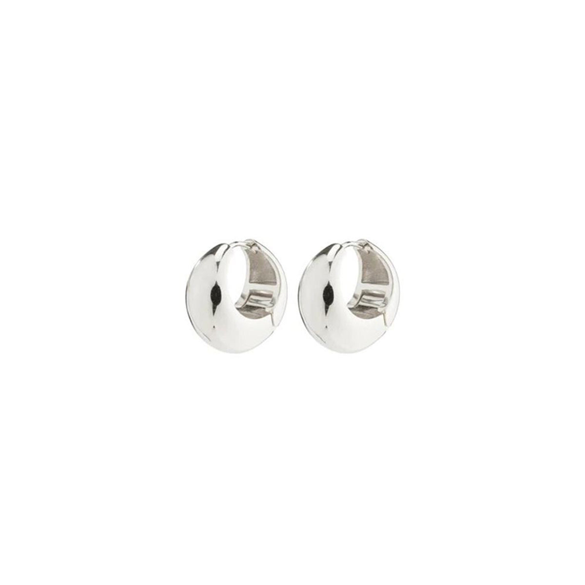 Pilgrim Amber Chunky Hoops, Silver