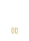 Pilgrim Anaya Crystal Oval Hoops, Gold