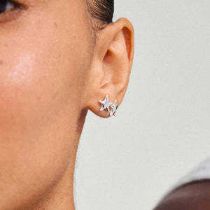 Pilgrim André Starfish Earrings, Silver