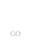 Pilgrim Anne Large Irregular Hoops, Silver