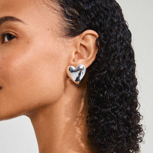 Pilgrim Annemette Heart Earrings, Silver