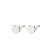 Pilgrim Arin Heart Stud Earrings, Silver
