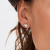 Pilgrim Arin Heart Stud Earrings, Silver