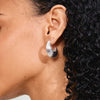 Pilgrim Asle Chunky Half Hoop Earrings, Silver