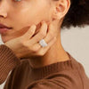 Pilgrim Aspen Crystal Adjustable Ring, Silver