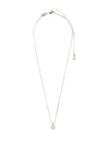 Pilgrim Beat Crystal Coin Necklace, Silver