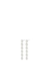 Pilgrim Beat Crystal Oval Coin Drop Earrings, Silver