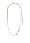 Pilgrim Beat Pearl Necklace, Silver