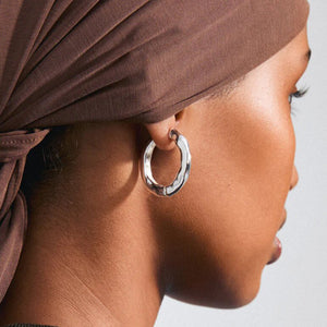 Pilgrim Believe Hoop Earrings, Silver