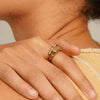Pilgrim Blink Adjustable Stacking Signet Rings, Gold