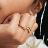 Pilgrim Bloom Set of 3 Adjustable Stacking Rings, Gold