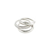Pilgrim Bloom Set of 3 Adjustable Stacking Rings, Silver