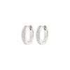 Pilgrim Bloom Crystal Hoops, Silver