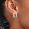 Pilgrim Bloom Crystal Hoops, Silver
