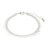 Pilgrim Bloom Set of 2 Layering Bracelets, Silver