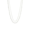 Pilgrim Bloom Set of 2 Layering Necklaces, Silver