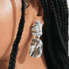Pilgrim Bloom Statement Earrings, Silver