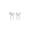 Pilgrim Cassian Bow Earrings, Silver