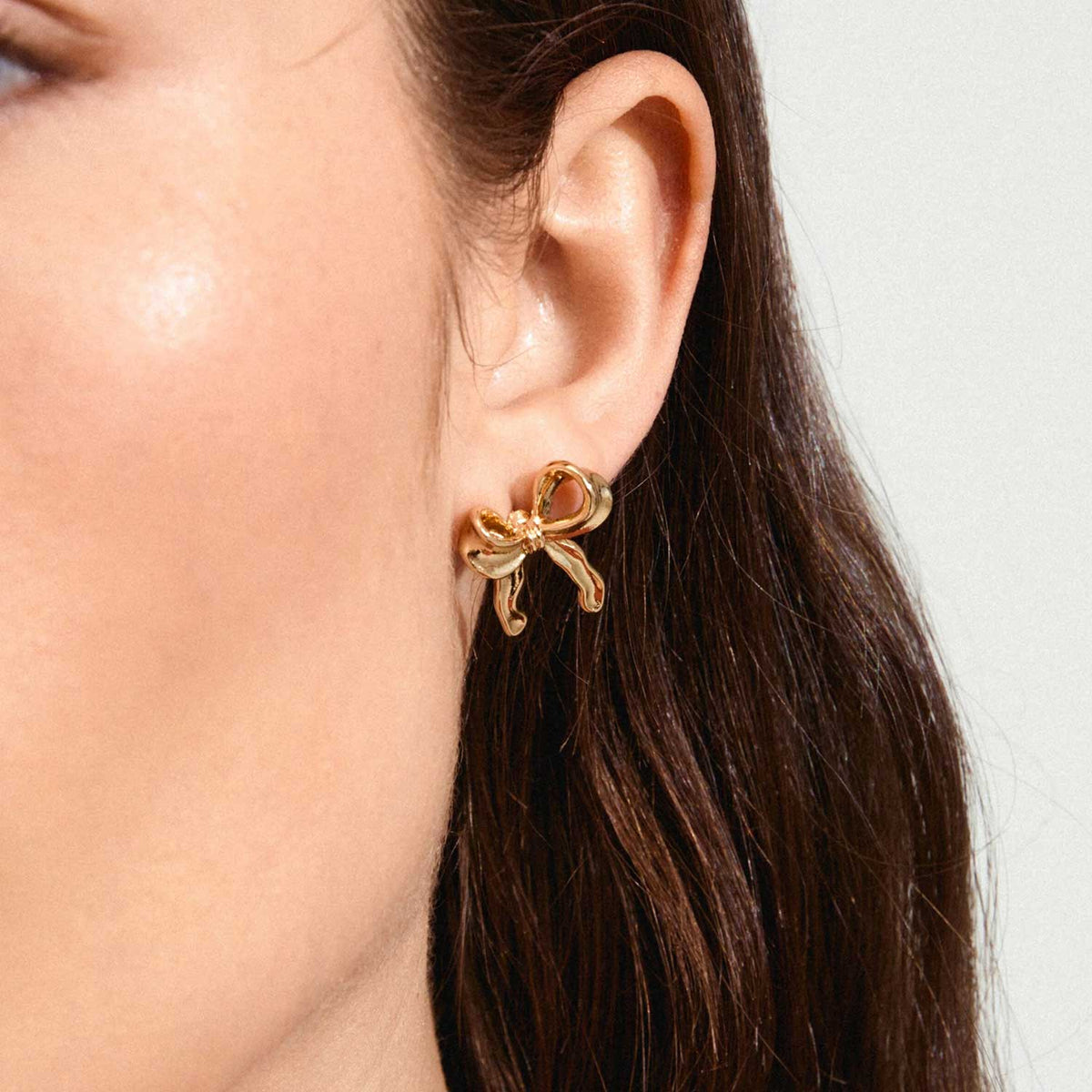 Pilgrim Cassian Bow Earrings, Gold