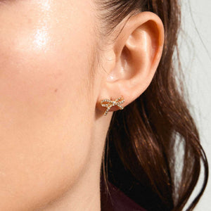 Pilgrim Catharina Bow Earrings, Gold