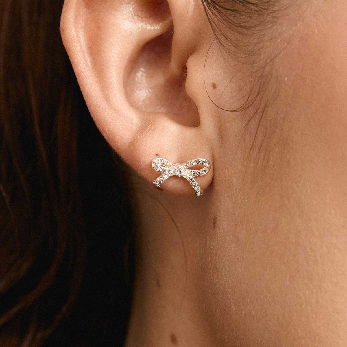 Pilgrim Catharina Bow Earrings, Silver