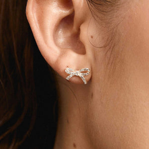 Pilgrim Catharina Bow Earrings, Silver