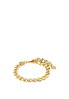 Pilgrim Charm Curb Chain Bracelet, Gold