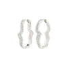 Pilgrim Connect CZ Wave Hoop Earrings, Silver