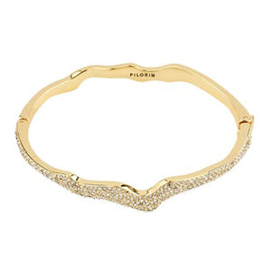 Pilgrim Connect Wave CZ Bangle, Gold