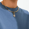 Charm crystal coin pendant
