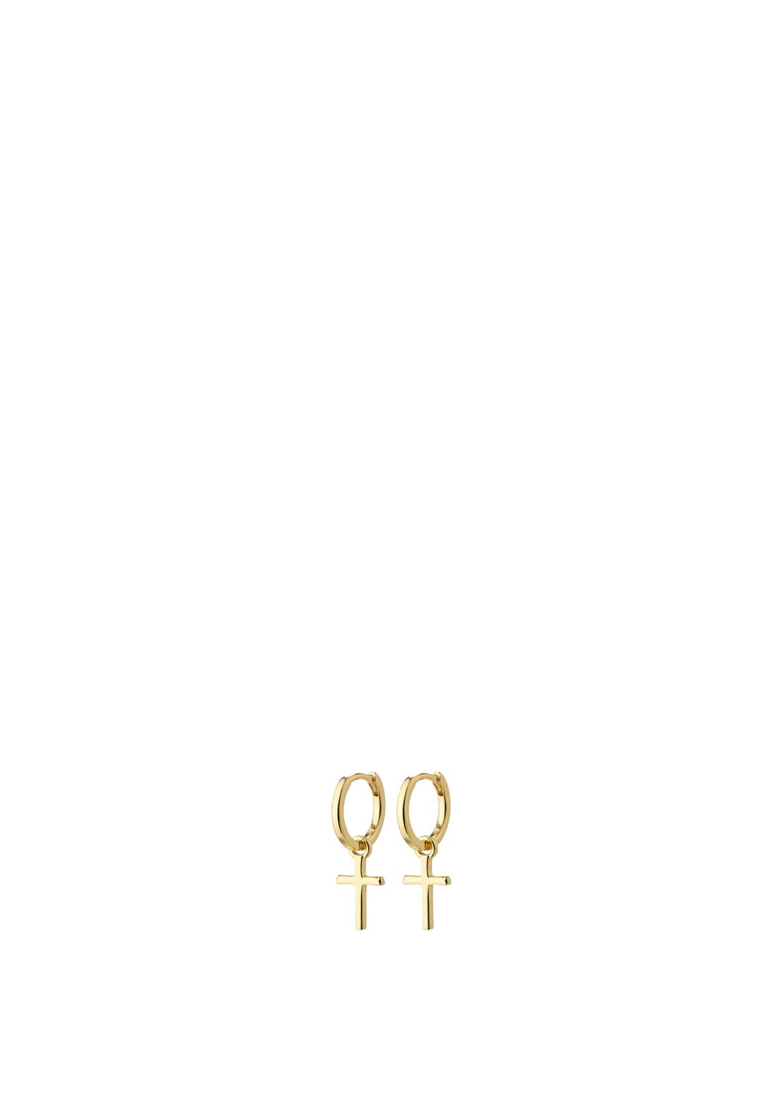 Pilgrim Daisy Cross Hoop Earrings, Gold