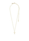 Pilgrim Daisy Cross Pendant Necklace, Gold
