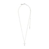 Pilgrim Daisy Cross Pendant Necklace, Silver