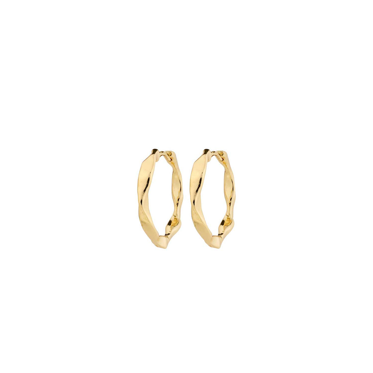 Pilgrim Dawn Twisted Hoop Earrings, Gold