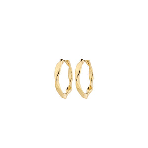 Pilgrim Dawn Twisted Hoop Earrings, Gold