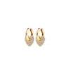 Pilgrim Dune Crystal Heart Earrings, Gold