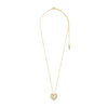 Pilgrim Dune CZ Heart Necklace, Gold