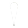 Pilgrim Dune CZ Heart Necklace, Silver