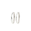Pilgrim Dune Oval Hoop Earrings, Silver