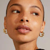 Pilgrim Echo Flower Hoop Earrings, Gold