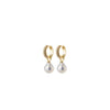 Pilgrim Edele Pearl Drop Hoop Earrings, Gold