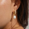 Pilgrim Edele Pearl Drop Hoop Earrings, Gold