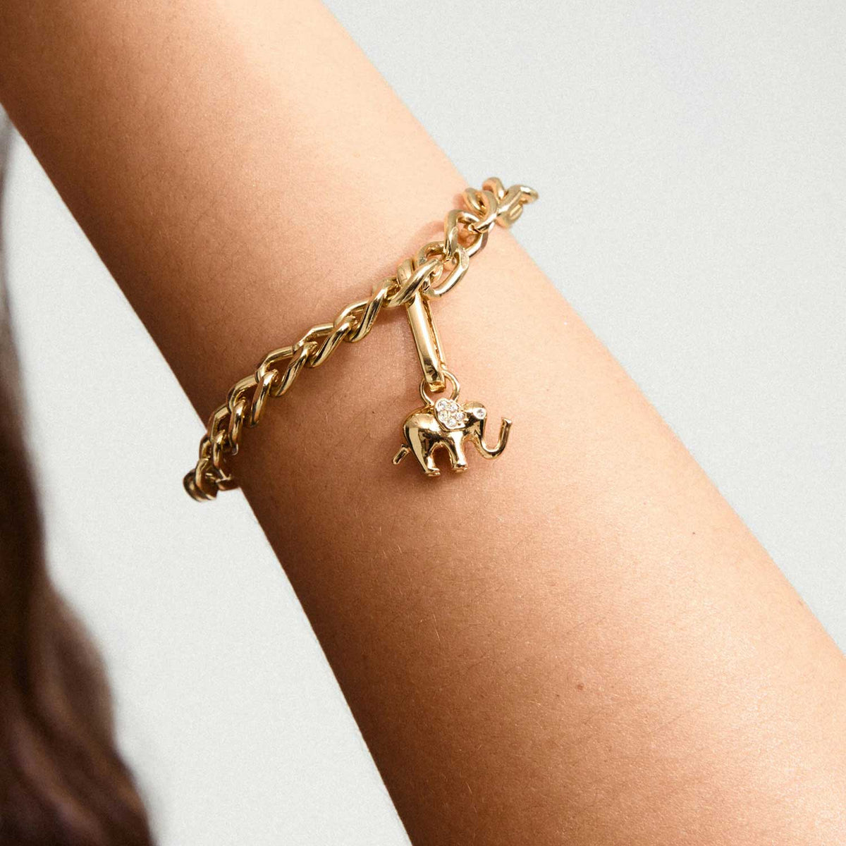Pilgrim Elephant Pendant Charm, Gold