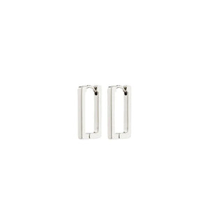 Pilgrim Feel Squared Hoop Earrings, Sliver