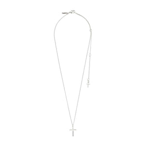Pilgrim Flynn Cross Necklace, Silver