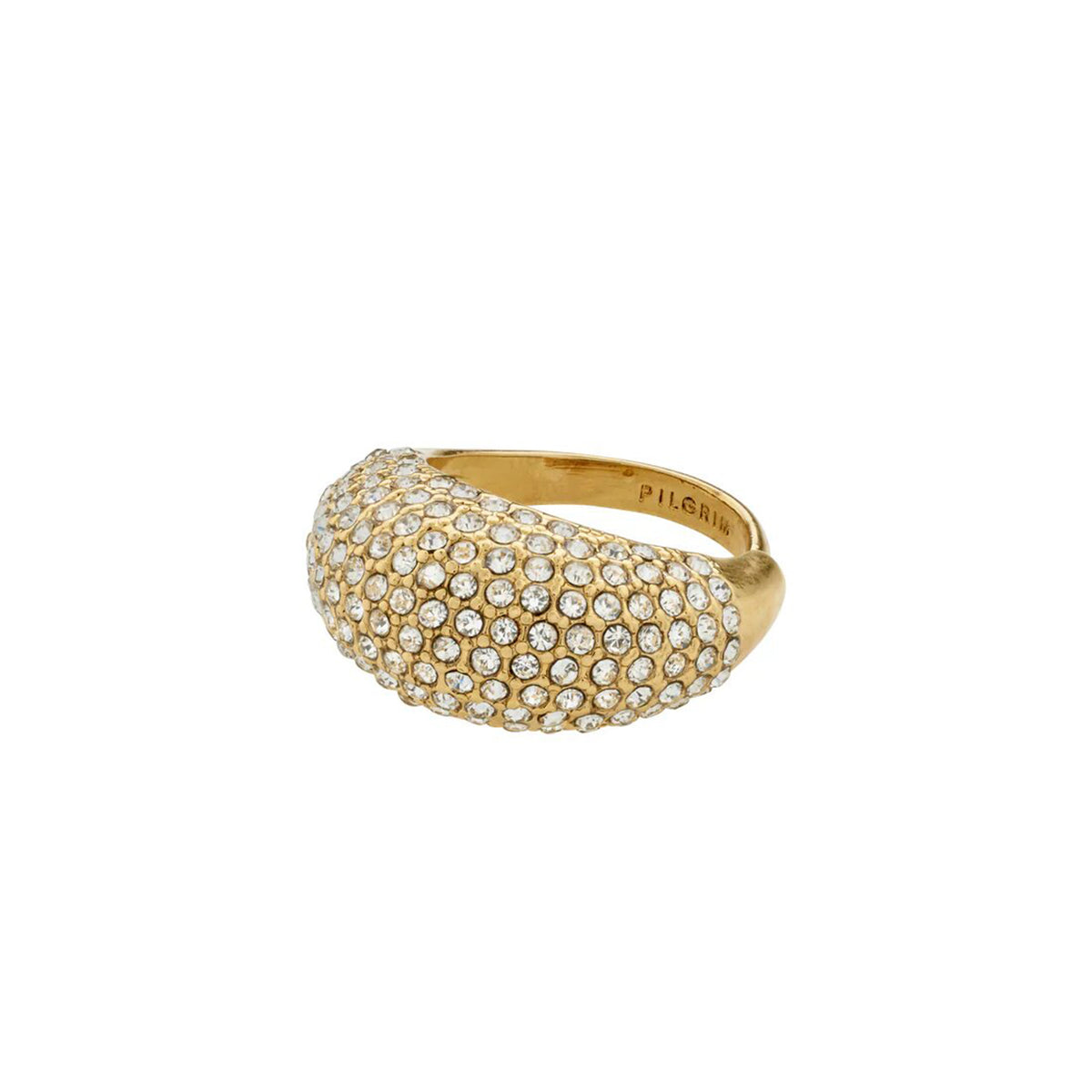 Pilgrim Focus Adjustable CZ Dome Ring, Gold